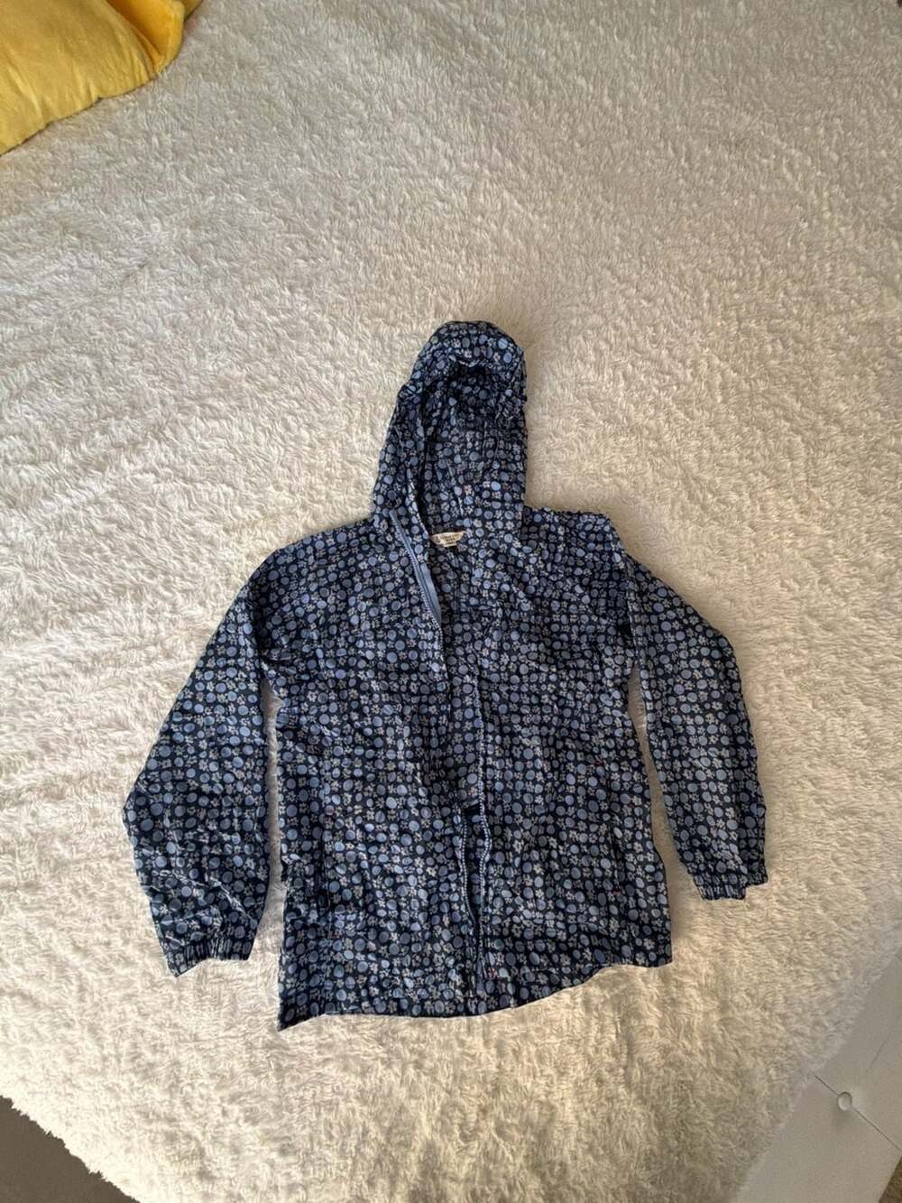 Lands' End Kids Packable Rain Jacket Floral Print Size S (7-8)